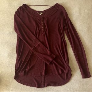 Free People ~ maroon long sleeve top
